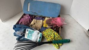 lot 4240 image: Gardening Gloves, Rake and more