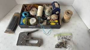 lot 4242 image: Assorted String, Zip Ties, Staple Gun and more