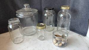 lot 4253 image: Mason Ball Canning Jars, Glass Storage with lids and more