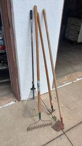 lot 4300 image: Rakes, Hoe and Cultivator