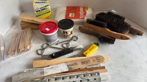 lot 4334 image: Velcro, Cheesecloth, Shims, Wire Brushes and more