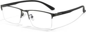 lot 516 image: ANRRI Blue Light Glasses Men Semi-Rimless Metal Frame UV Blocking