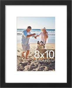 lot 518 image: decorUhome 8x10 Picture Frame with Mat (5x7) or 8x10 Black 1-Pack