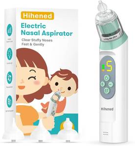 lot 522 image: Electric Nasal Aspirator for Baby, 3 Silicone Tips, Green