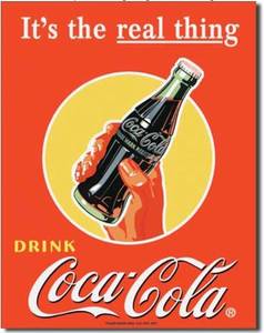 lot 560 image: ShopForAllYou Coca Cola Metal Time Sign - The Real Thing