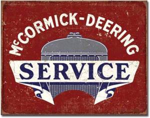 lot 567 image: McCormick Deering Service Metal Tin Sign - Tractor Farm Wall Decor