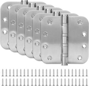 lot 593 image: 4-Pack Stainless Steel Hinges 4x4 in Ball Bearing 58 Radius