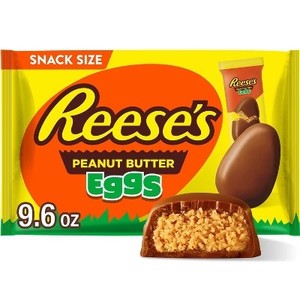 lot 624 image: 4- bags Reeses Milk Chocolate Peanut Butter Easter Egg Candy - 9.6oz