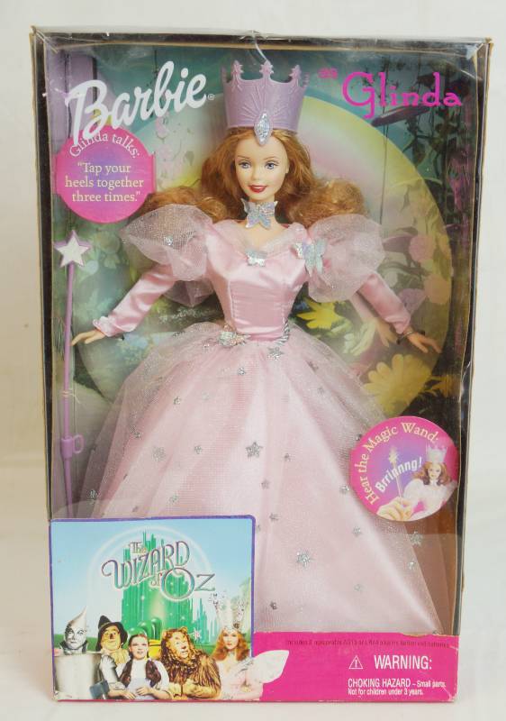 lot 6222 image: The Wizard of Oz - Barbie Collector  - NEW IN BOX Barbie as Glinda - HTF NICE Box says Glinda Talks and Hear the Wan Brrinnnnnng