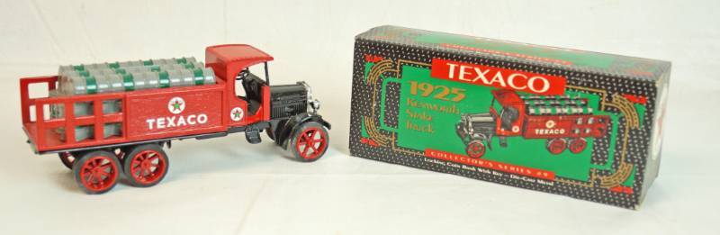 lot 6244 image: ERTL Collectibles - Die Cast Metal Coin Bank -1925 Kenworth Stake Truck Bank - ERTL No 9385 w original box - 1992