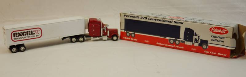 lot 6253 image: Peterbilt Excel Transportation Die Cast 379 Conventional Semi Limited Peterbilt Edition w original box 164th Scale Baked Enamel Finish No 32765