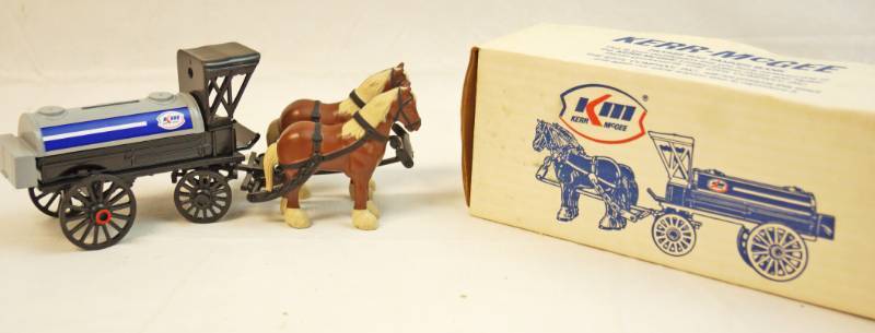lot 6261 image: ERTL Collectible -Die Cast Kerr McGee Horse and Tanker Bank woriginal box and key-Certification on box 1991-No 9286