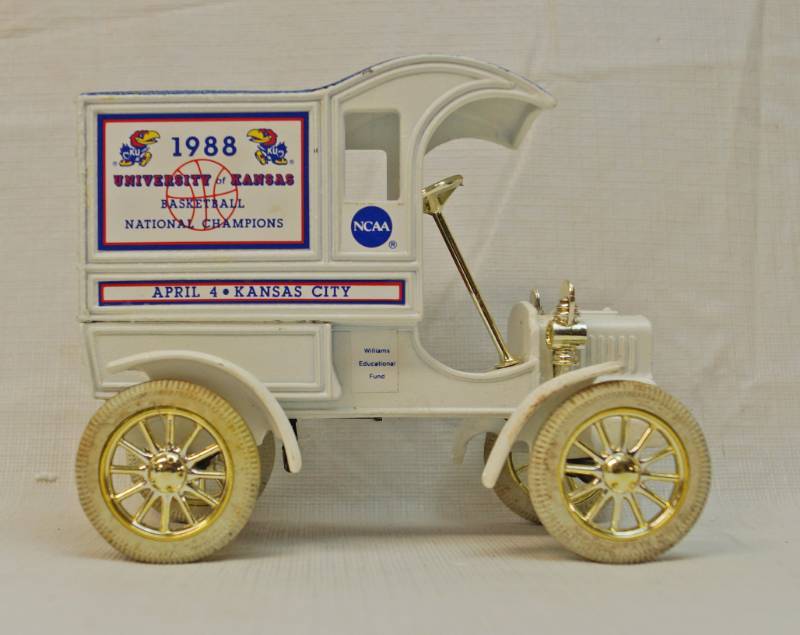 lot 6316 image: ERTL Collectible- Kansas University-Basketball Championship -1988-April 4th-Kansas City- Fords First delivery car-1905 -Die cast- model