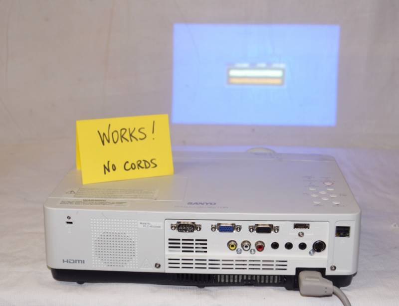 lot 5010 image: Projector - WORKS No cord or cables - See Pics - SANYO M# PLC-WXU300