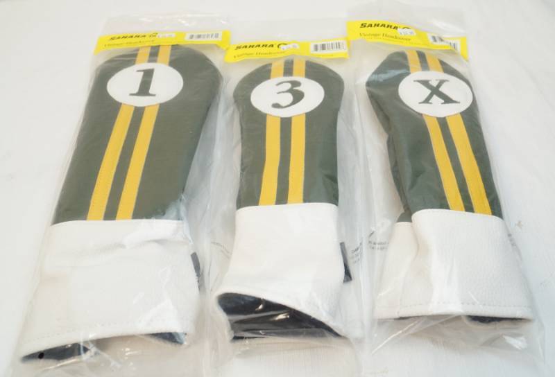 lot 6334 image: Sahara Retro Golf covers-set of three-1-X-3 new in package-see pics for color