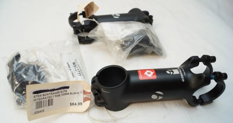 lot 6342 image: Bontrager Elite Stem -7 rise-reliable race-ready tiller-100mm -serious bikers-look here