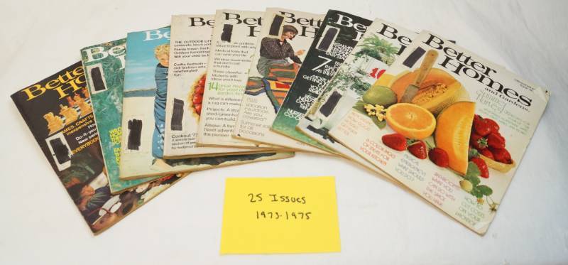 lot 8061 image: Lot of 9 Vintage Better Homes and Garden Magazines