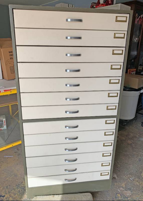 lot 2009 image: Storage Cabinet w drawers - Awesome Solid Wood Custom Made - From The Wichita Eagle Beacon Newspaper