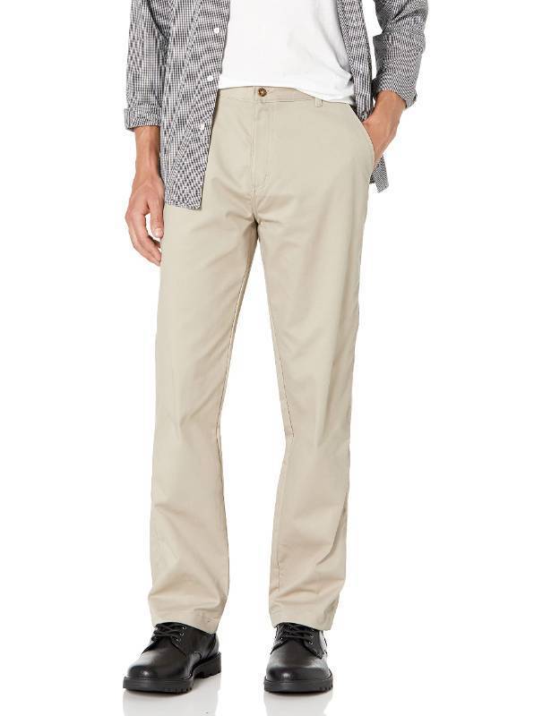 lot 2322 image: IZOD Uniform Young Mens Classic Fit Flat Front Twill Pant, beige, 34x32 - Retail $32