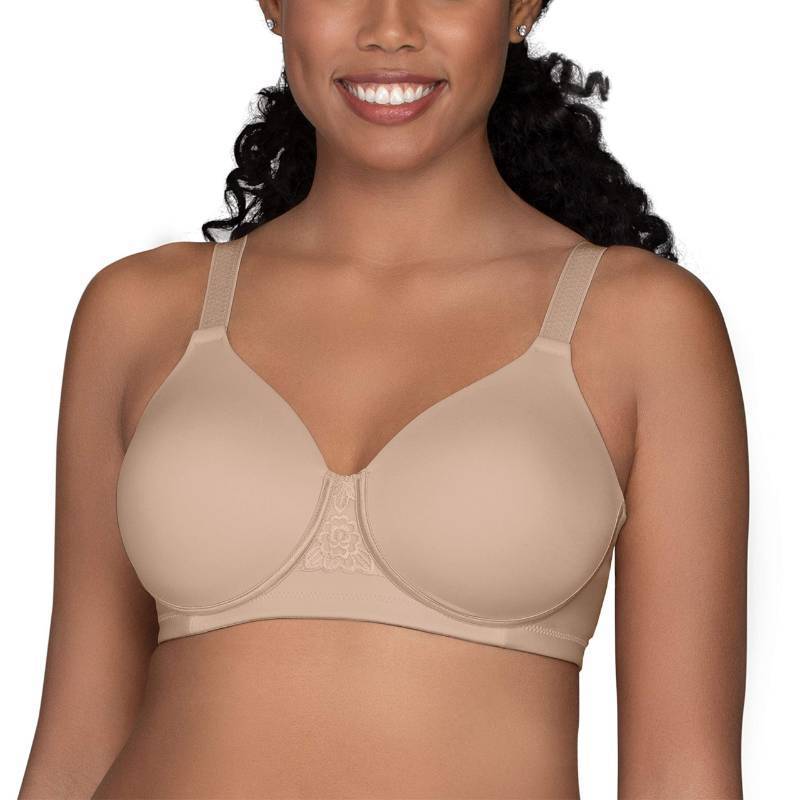 lot 2365 image: Vanity Fair Womens Full Figure Beauty Back Smoothing Bra, 4 Way Stretch Fabric, Lightly Lined Cups up to H - Wirefree - Beige, 38D - Retail $36