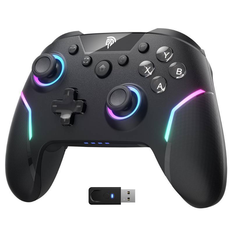 lot 2527 image: EasySMX X20 Wireless Gaming Controller with RGB Backlit, 2-Stage Hall Effect Sticks, 1000Hz Polling Rate, 6-Axis Gyro on Multi-Platform, Mech Buttons- Compatible with PCSwitchSteamAndroid - Retail $60