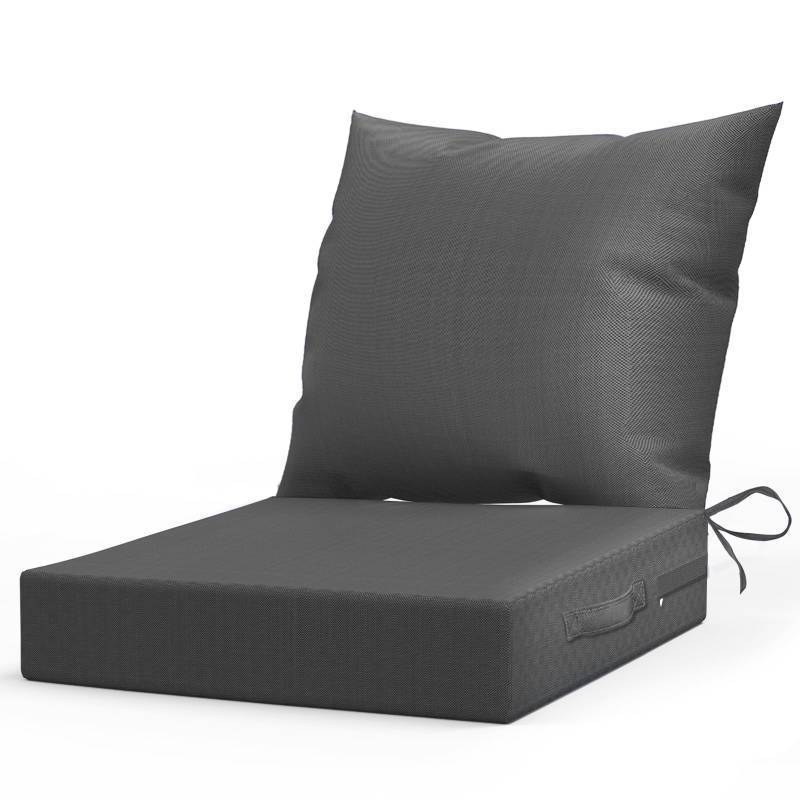 lot 2767 image: LGRATY Outdoor Chair Cushions for Patio Furniture 24 x 24 Deep Seat Cushions with Backrest for Couch Sofa Chair - Waterproof Fade-Resistant Patio Cushion (Set of 1,Grey) - Retail $46
