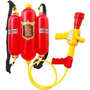 lot 3127 image: Firefighter Water Gun Backpack, Water Blaster Tank with Hose Sprayer for Outdoor Games, Pool Parties, Beach Fun, and Summer Activities - Retail $16