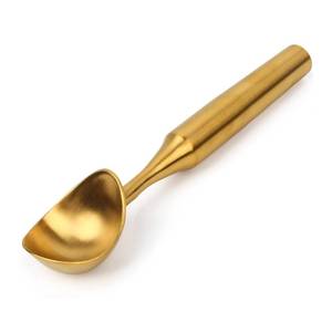 lot 3129 image: Heavy-Duty 304 Stainless Steel Ice Cream Scoop, 4.5 oz Cookies Scoop, Durable, Corrosion-Resistant &amp Dishwasher Safe with Ergonomic Grip for Perfect Scooping, Solid Design, Gold - Retail $15