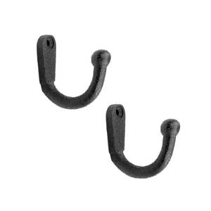 lot 3164 image: Renovators Supply Manufacturing Single Wall Hook, Wrought Iron Black Powder Coat, Coat Hat Towel Hanger, 1.96 in L x 0.53 in W x 1.84 in Proj, Pack of 2 - Retail $18