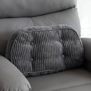 lot 3188 image: HIGOGOGO Lumbar Support Pillow for Recliner ChairAccent ChairCouchOffice Chair, Tufted Corduroy Back Support Cushion for Elderly, Recliner Cushions for Back Rest, Pain Relief, Reading, Dark Grey - Retail $27