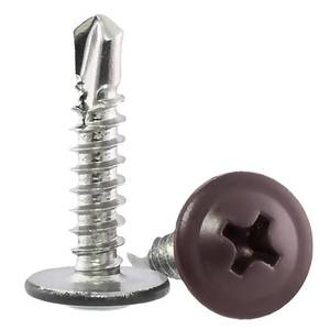 lot 3198 image: 300p #8, 34 for Sheet Metal Self-Tapping Screws Brown Head 410 Stainless Steel Truss Head High-Strength Quick Tapping Screws - Retail $16