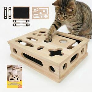 lot 3211 image: Cat Scratch Puzzle Enrichment Box, Interactive Cat Nail File Box with Sandpaper Liner for Cat Claw Care, Cat Scratch Puzzle Box - Stress Free Alternative to Clippers &amp Grinders for Indoor Cats - Retail $40