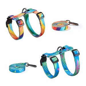 lot 3215 image: Cat Harness and Leash Set - Escape Proof Adjustable Cat Harness, Comfortable Soft Lightweight, Use Safe & Easy, Walking Travel Kitten Harness for Small Medium Large Cats (Yellow & Green) - Retail $23