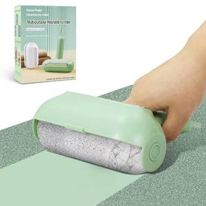 lot 3217 image: Reusable Lint Roller for Pet Hair Extra Sticky, Washable Silicone Lint Roller Reusable for Clothes, Mini Travel Size Portable Sticky Lint Roller with Handle & Hanging Loop, Green 1 Pack - Retail $7