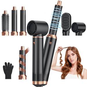 lot 3250 image: 5 in 1 Blow Dryer Brush, Upgrade Hair Dryer Brush Air Curler Air Curling Wrap Styler, Detachable Hot Air Brush Negative Ion Curling Brush Iron, Hair Styling Tools for Drying Curling Straightening - Retail $56