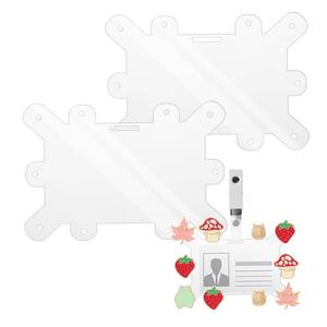 lot 3285 image: 2Pack Badge Buddy Pin Holder 8 Holes Pins Topper Display Acrylic Badge Topper Adapter Horizontal Badges Pin Holder for Nurse ID Student Employee Card Displaying Accessories (Thickness 2mm) - Retail $7