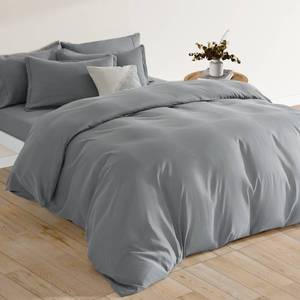 lot 3291 image: Sonive Duvet Cover Set King Size,Soft Brushed Microfiber Bedding Comforter Sets 3 Pieces with Zipper Closure,8 Corner Ties Breathable Duvet Cover Lightweight for All Season Grey - Retail $25