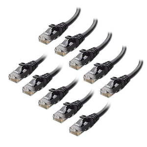 lot 3297 image: Cable Matters 10-Pack Snagless Short Cat6 Ethernet Cable (Cat6 Cable  Cat 6 Cable) in Black 7 ft - Retail $35