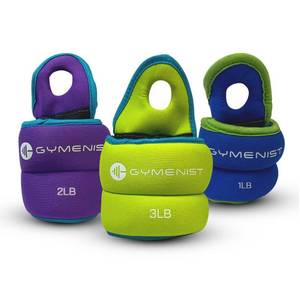 lot 3309 image: Gymenist Pair of Wrist Weights With Hole for Thumb, Great for Running & All Kind of Cardio Exercises (3 LB Pair) - Retail $20