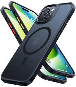 lot 3312 image: TORRAS Magnetic Shockproof for iPhone 15 Case iPhone 14 Case, 12FT Military Grade Drop Protection, Translucent Slim Protective Anti-Scratch, Black - Retail $21