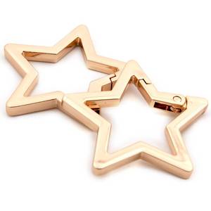lot 3323 image: Metal Five-Pointed Star Ring, 10PCS Spring Opening Purse Making Snap Clip Key Ring Holder (Gold,0.79) - Retail $14