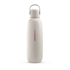 lot 3326 image: sodastream Fizz & Go Cool - All Metal Bottle (Sand) Carbonating Bottle Capacity, 0.9L - Retail $24