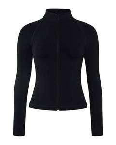 lot 3330 image: AUROLA Influence Athletic Workout Jacket for Women, Lightweight Slim Fit Full Zip Running Yoga Sports Jacket with Thumb Holes(Black,Large) - Retail $40