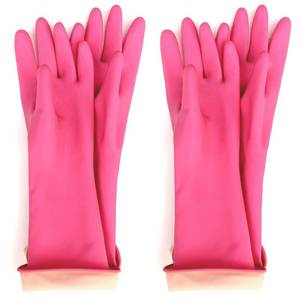 lot 3338 image: Myungjin (2 Pairs) Kids, Children Reusable Multipurpose Waterproof Hand Protection Rubber Latex Gloves  Cooking, Dishwashing, Cleaning, Painting, Helping Parents - Retail $10