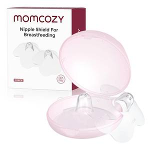 lot 3343 image: Momcozy Silicone Nipple Shields for Breastfeeding, Flower Shape Petal Design, Ultra Thin & Soft for Flat or Inverted Nipples, Flexible Nursing Shield, BPABPS Free (1 Pair, 17mm) - Retail $10