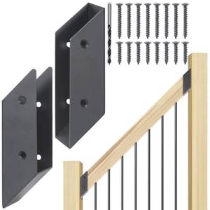 lot 3391 image: WOCEPU 45° Stair Angle Stainless Steel Deck Railing Brackets Connectors for 2x4 (Actual 1.5x3.5) Railing Wood Post (8 Pair) - Retail $99