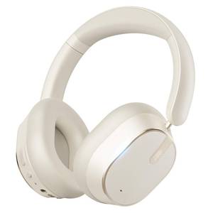 lot 3406 image: MMWOWARTS Hybrid Active Noise Cancelling Bluetooth Headphones,Bluetooth 6.0 Over Ear Wireless Headphones with 60H Playtime, Hi-Res Audio, Deep Bass, Memory Foam Ear Cups for Home Office Travel White - Retail $33