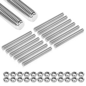 lot 3409 image: Arwnnklo 12 Pcs 304 Stainless Steel M6 Fully Threaded Rod,2(51mm) Threaded Rod,Right Hand Threads��with Nuts (12, M6x51mm) - Retail $10