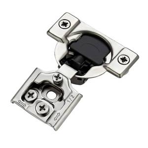 lot 3412 image: Ravinte 60 Pack (30 Pairs) 12 Inch Overlay Soft Close Hinges for Kitchen Cabinets - Satin Nickel Hidden Concealed Hinge, Stainless Steel, Self Closing - Retail $72