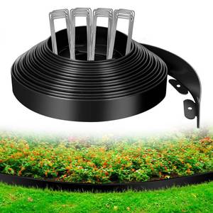 lot 3418 image: 1.5 Inch x 60 FT (Multiple Sizes Available) Landscape Edging, Garden Edging Borders with 60pcs Upgrade Stakes, Flexible No Dig Plastic Garden Border for Lawn, Landscaping, Flower Beds and Yard - Retail $26